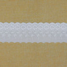 ผ้าปักลูกไม้สีขาวโพลีเอสเตอร์ 9 ซม. สำหรับชุดเดรส